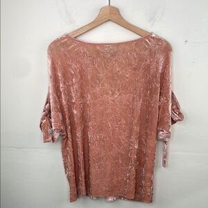 Anthropologie Maeve Crushed Velvet Cold Shoulder Blush Pink Women's Top Medium